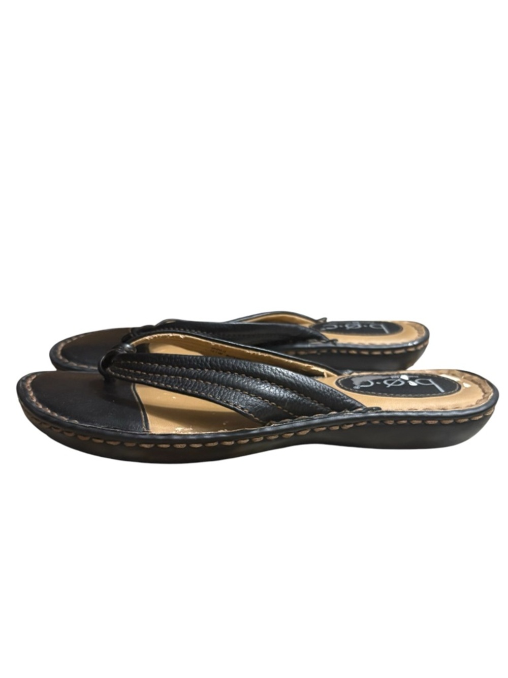 B.O.C. Born Concepts Edie Black Leather Flip Flop Thong Sandals Size 6 -- flaw - Picture 5 of 10
